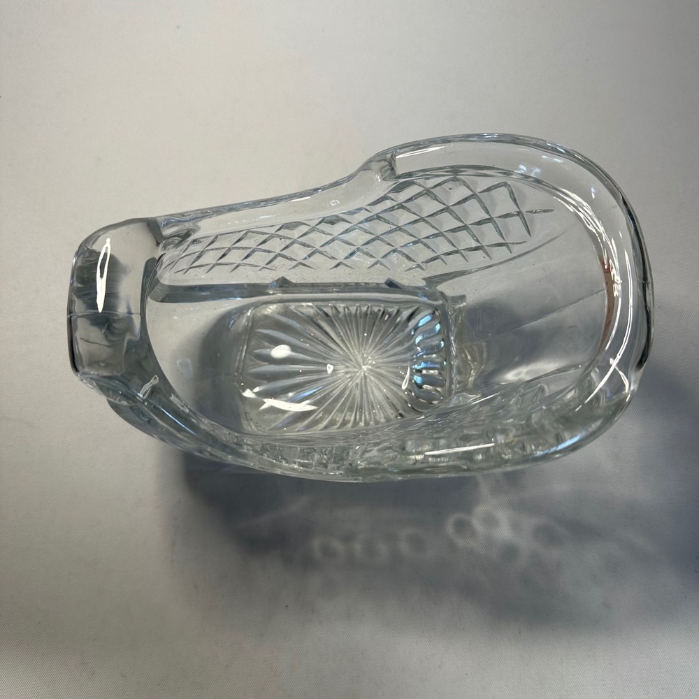 Vintage St. George Crystal Sleigh Candy Dish Centerpiece 6 1/2" Long Heavy - Picture 5 of 8